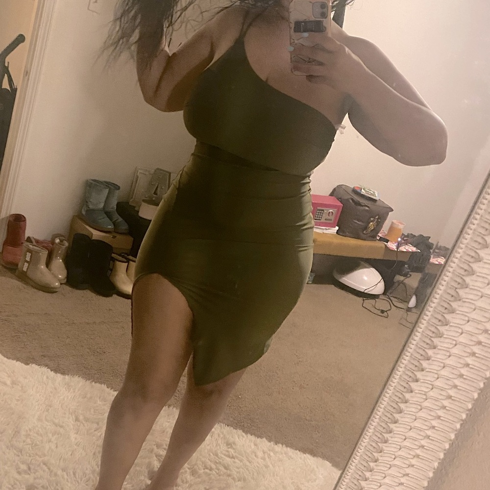 Olive green dress
